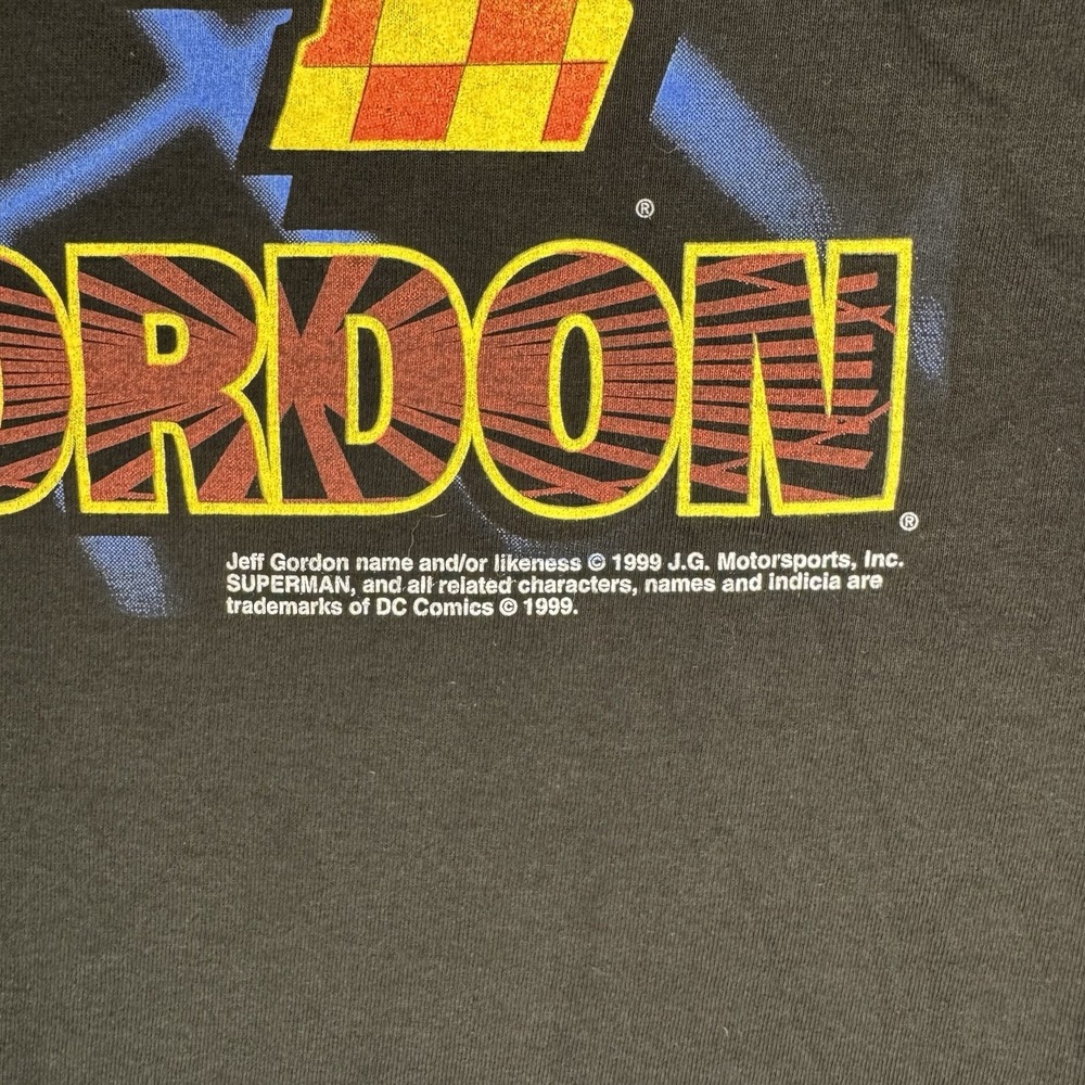 Vintage 1999 Jeff Gordon Superman A Galaxy Saved NASCAR AOP T-Shirt Size Large - Picture 5 of 10
